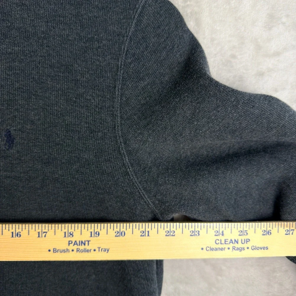 VINTAGE Polo Ralph Lauren Sweater Mens Medium Gray V-Neck Long Sleeve Pony